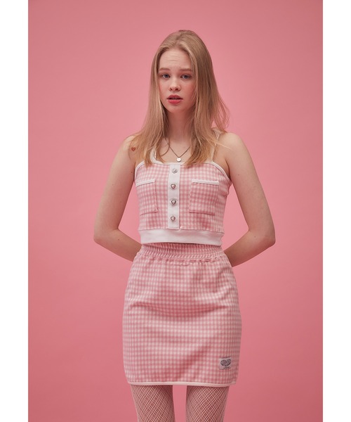 LUVISTRUE(ラヴイズトゥルー)の「『LUV IS TRUE/ラブ イズ トゥルー』GR CHECK SKIRT /チェック柄 ミニスカート(スカート・レディース・ネイビー/ピンク・FREE)」の6枚目の写真