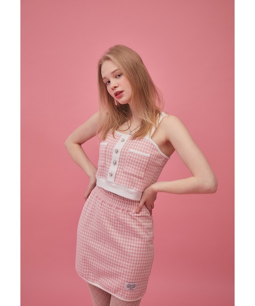 LUVISTRUE(ラヴイズトゥルー)の「『LUV IS TRUE/ラブ イズ トゥルー』GR CHECK SKIRT /チェック柄 ミニスカート(スカート・レディース・ネイビー/ピンク・FREE)」の16枚目の写真