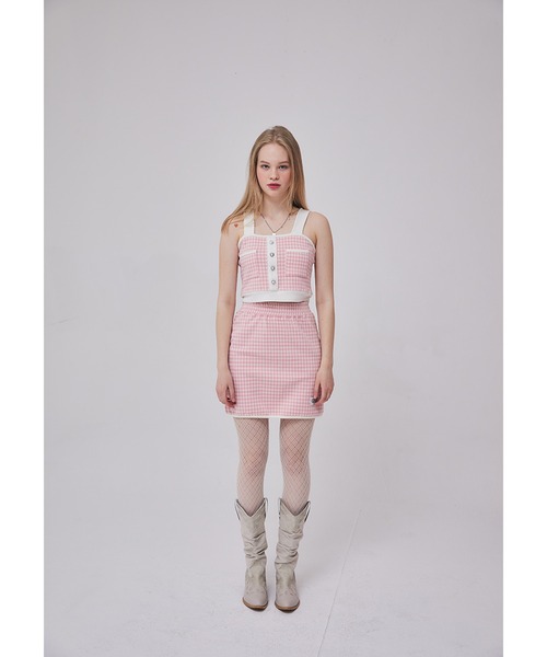 LUVISTRUE(ラヴイズトゥルー)の「『LUV IS TRUE/ラブ イズ トゥルー』GR CHECK SKIRT /チェック柄 ミニスカート(スカート・レディース・ネイビー/ピンク・FREE)」の8枚目の写真