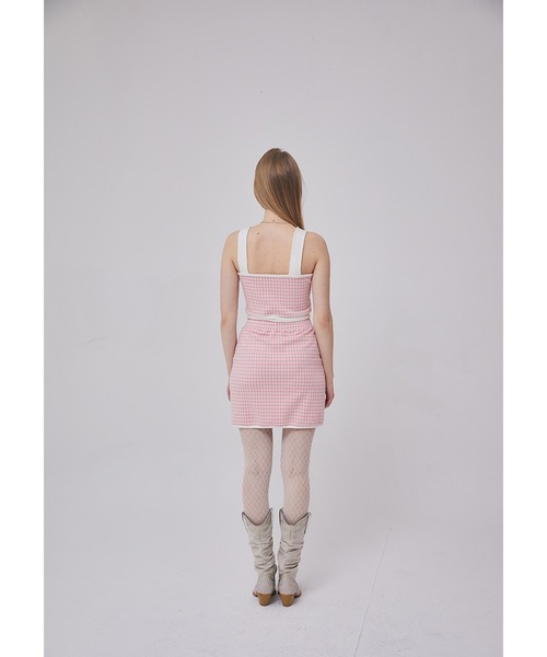 LUVISTRUE(ラヴイズトゥルー)の「『LUV IS TRUE/ラブ イズ トゥルー』GR CHECK SKIRT /チェック柄 ミニスカート(スカート・レディース・ネイビー/ピンク・FREE)」の4枚目の写真