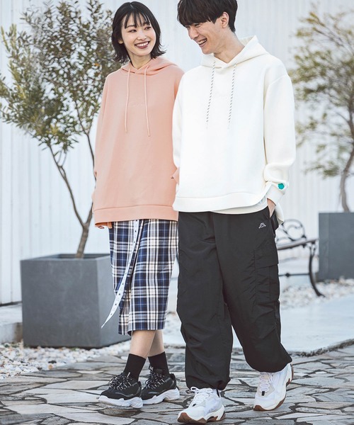 Kappa（カッパ）の「直営店・WEB限定 Kappa(カッパ)ポンチプルオーバーパーカー（パーカー・メンズ・ブラック/ホワイト/ピンク・M/L/S）」の12枚目の写真