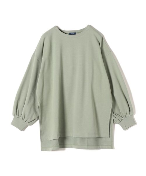 SHIPS(シップス)の「ボリュームスリーブ ビック裏毛プルオーバー(Tシャツ/カットソー・レディース・ダークグレー/ライトグリーン/ホワイト・ONE SIZE)」の11枚目の写真