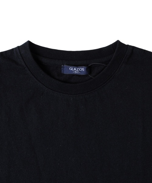 GLAZOS（グラソス）の「OE天竺・抗菌防臭加工ドロップショルダーバックロゴ袖ポケット半袖Tシャツ（Tシャツ/カットソー・キッズ・ブラック/ライトブルー/アイボリー・140cm/170cm/130cm/160cm/150cm）」の9枚目の写真
