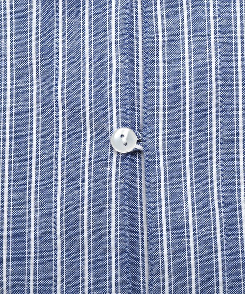 LUXSTYLE(ラグスタイル)の「綿麻ストライプ7分袖カプリシャツ(シャツ/ブラウス・メンズ・ブルー/ベージュ/ホワイト・M/L)」の15枚目の写真