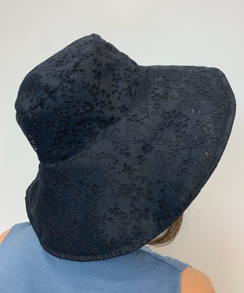 EIMY ISTOIRE（エイミーイストワール）の「ソフトレースシアーバケットハット（ハット・レディース・ラベンダー/ブラック/ブルー・FREE）」の9枚目の写真