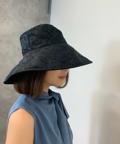 EIMY ISTOIRE（エイミーイストワール）の「ソフトレースシアーバケットハット（ハット・レディース・ラベンダー/ブラック/ブルー・FREE）」の11枚目の写真