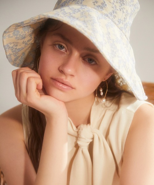 EIMY ISTOIRE（エイミーイストワール）の「ソフトレースシアーバケットハット（ハット・レディース・ラベンダー/ブラック/ブルー・FREE）」の5枚目の写真