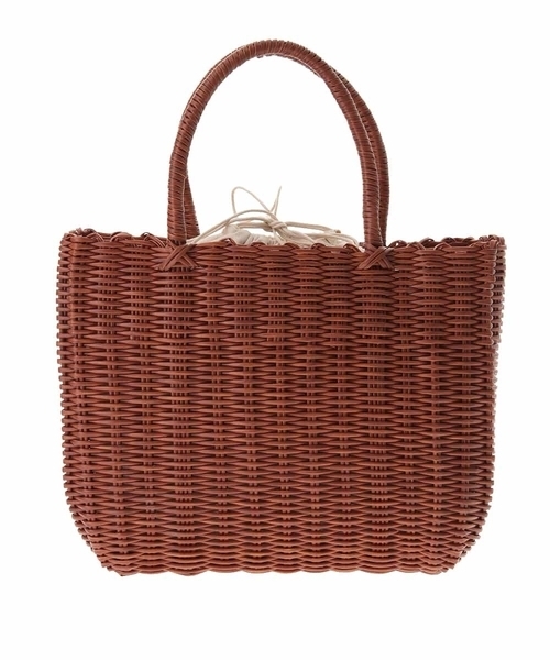 a.v.v（アーヴェヴェ）の「キンチャク付きカゴバッグ（かごバッグ・レディース・オレンジ系その他/ブラック・38）」の4枚目の写真