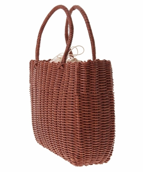 a.v.v（アーヴェヴェ）の「キンチャク付きカゴバッグ（かごバッグ・レディース・オレンジ系その他/ブラック・38）」の5枚目の写真