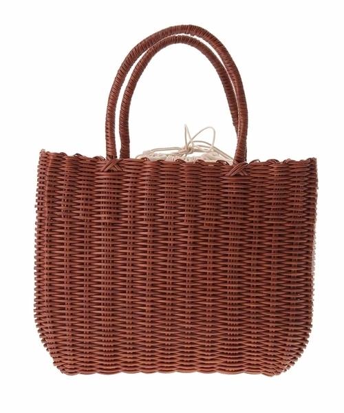 a.v.v（アーヴェヴェ）の「キンチャク付きカゴバッグ（かごバッグ・レディース・オレンジ系その他/ブラック・38）」の6枚目の写真