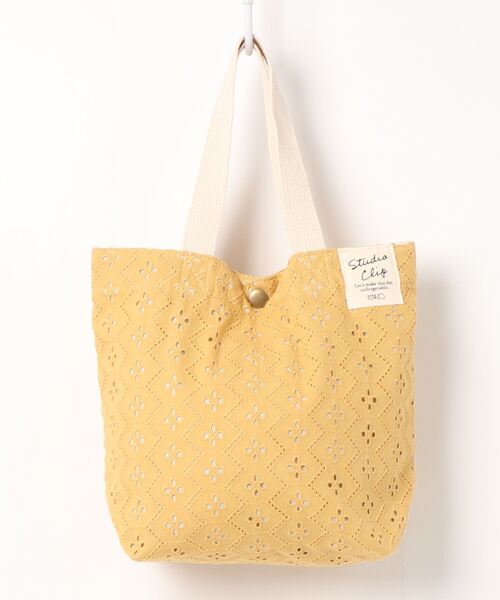 studio CLIP（スタディオクリップ）の「レースロゴトートバッグ（トートバッグ・レディース・ホワイト/イエロー/グリーン/ライトグリーン/ピンク・FREE）」の5枚目の写真