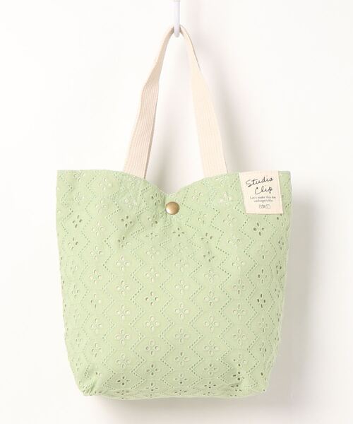 studio CLIP（スタディオクリップ）の「レースロゴトートバッグ（トートバッグ・レディース・ホワイト/イエロー/グリーン/ライトグリーン/ピンク・FREE）」の3枚目の写真