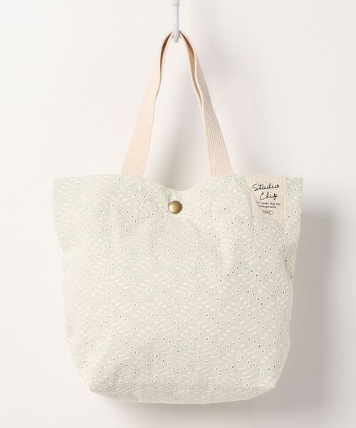 studio CLIP（スタディオクリップ）の「レースロゴトートバッグ（トートバッグ・レディース・ホワイト/イエロー/グリーン/ライトグリーン/ピンク・FREE）」の4枚目の写真