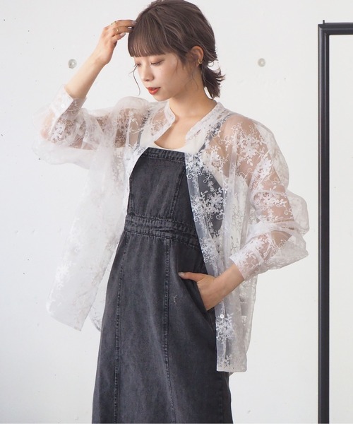 tiptop（ティップトップ）の「2021SS オーガンジー刺繍オーバーサイズシャツ（シャツ/ブラウス・レディース・ブラック/アイボリー/オフホワイト・FREE）」の15枚目の写真