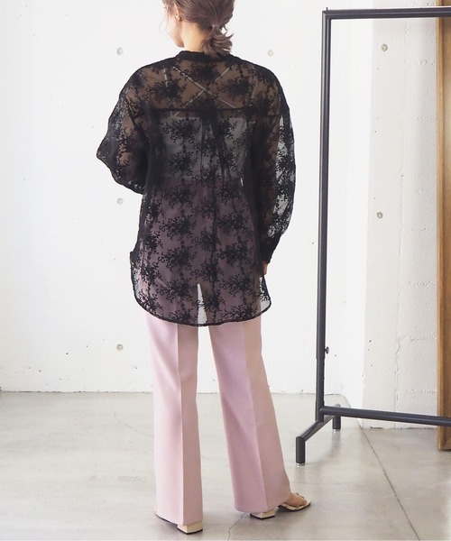 tiptop（ティップトップ）の「2021SS オーガンジー刺繍オーバーサイズシャツ（シャツ/ブラウス・レディース・ブラック/アイボリー/オフホワイト・FREE）」の10枚目の写真