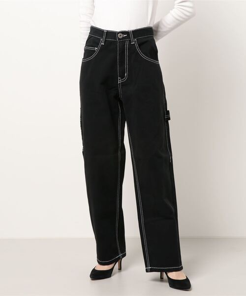 DANKE SCHON（ダンケシェーン）の「DankeSchon/ダンケシェーン/ステッチペインターパンツ（その他パンツ・レディース・ホワイト/ブラック/ベージュ/カーキ・LARGE/MEDIUM）」の3枚目の写真