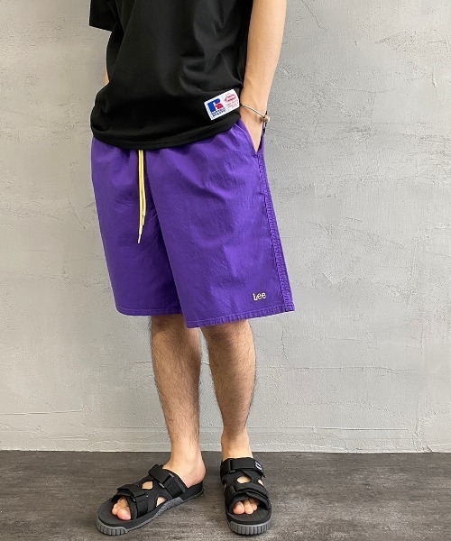Lee（リー）の「[LEE×JEANS FACTORY/リー×ジーンズファクトリー] 別注 アスレチックロゴショーツ（その他パンツ・メンズ・ベージュ/アイボリー/パープル/イエロー/オリーブ/ブラック/ピンク・M/L）」の12枚目の写真