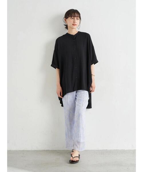 earth music&ecology（アースミュージックアンドエコロジー）の「シアーマーブルセミフレアパンツ　＊（その他パンツ・レディース・ピンク/ライトグリーン/ブルー・FREE）」の12枚目の写真