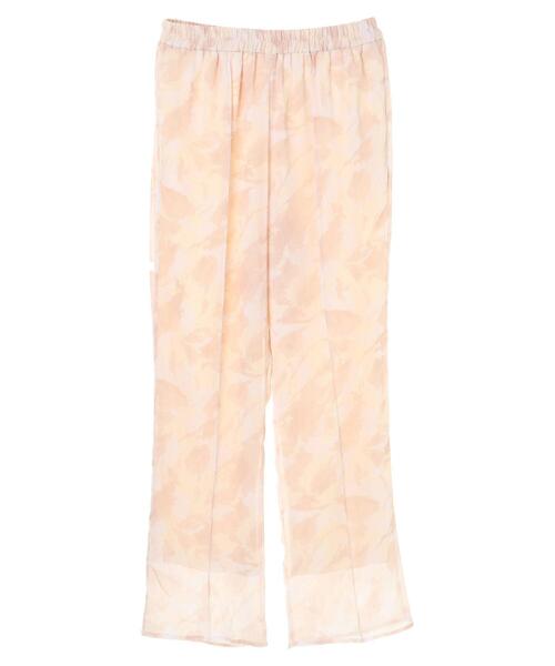 earth music&ecology（アースミュージックアンドエコロジー）の「シアーマーブルセミフレアパンツ　＊（その他パンツ・レディース・ピンク/ライトグリーン/ブルー・FREE）」の7枚目の写真