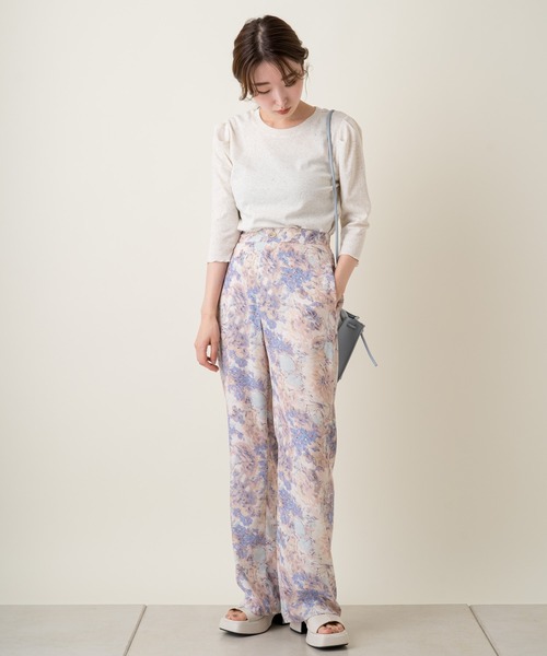 Kastane(カスタネ)の「ミックスカラーリブパフT(Tシャツ/カットソー・レディース・スカイブルー/アイボリー/グリーン/オレンジ・FREE)」の14枚目の写真