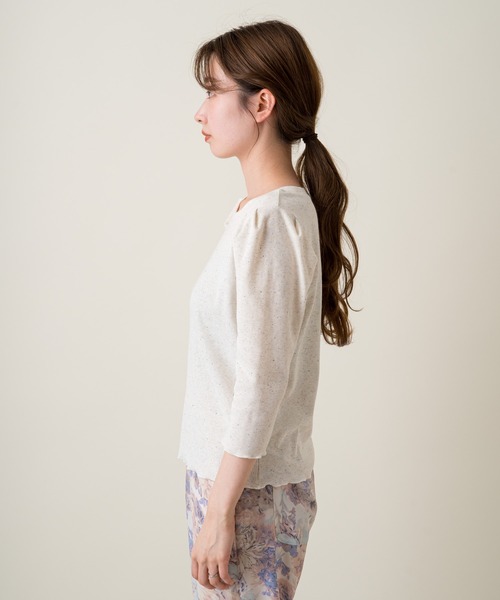 Kastane(カスタネ)の「ミックスカラーリブパフT(Tシャツ/カットソー・レディース・スカイブルー/アイボリー/グリーン/オレンジ・FREE)」の8枚目の写真