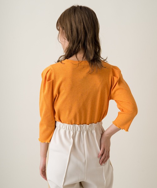 Kastane(カスタネ)の「ミックスカラーリブパフT(Tシャツ/カットソー・レディース・スカイブルー/アイボリー/グリーン/オレンジ・FREE)」の10枚目の写真