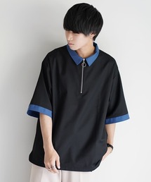 INTER FACTORY | ファッションインフルエンサーこーせ - スイッチングハーフジップシャツ made in INTER FACTORY(シャツ/ブラウス)