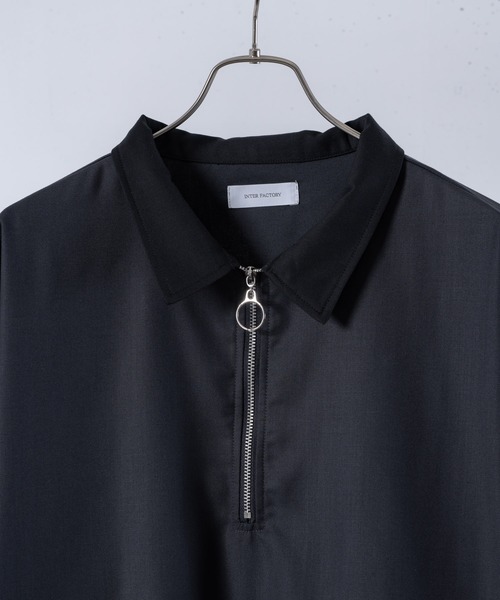 INTER FACTORY(インターファクトリー)の「ファッションインフルエンサーこーせ - スイッチングハーフジップシャツ made in INTER FACTORY(シャツ/ブラウス・メンズ・グレー/ブラック×ブルー・MEDIUM/LARGE)」の21枚目の写真