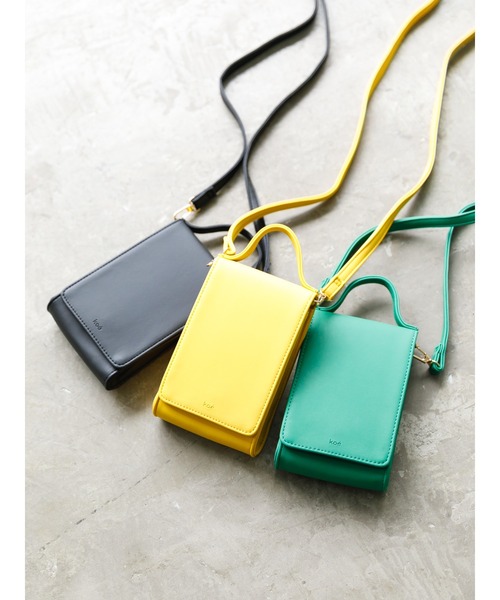 koe（コエ）の「スマホウォレットミニショルダーポーチ*（スマホケース/カバー・レディース・ブラック/イエロー/グリーン/オレンジ/アイボリー・FREE）」の6枚目の写真