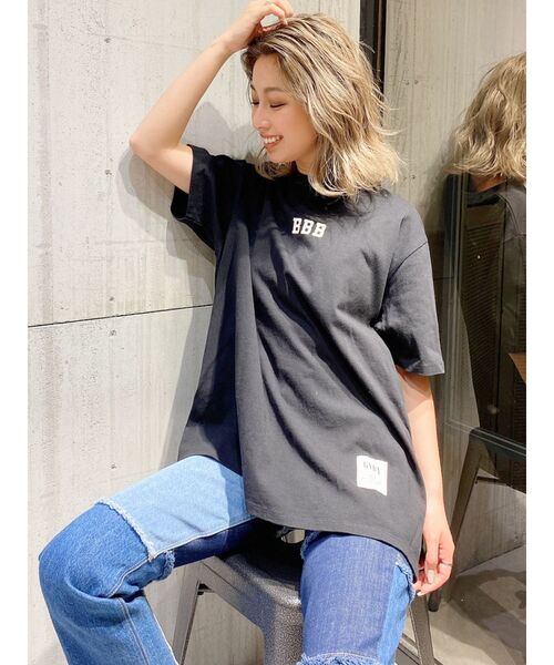 GYDA(ジェイダ)の「BBB BIGTシャツ(Tシャツ/カットソー・レディース・ブラック/ベージュ/オフホワイト・FREE)」の6枚目の写真