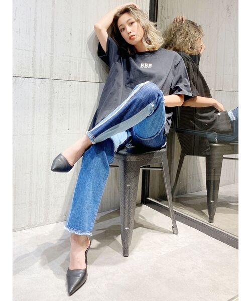 GYDA(ジェイダ)の「BBB BIGTシャツ(Tシャツ/カットソー・レディース・ブラック/ベージュ/オフホワイト・FREE)」の8枚目の写真