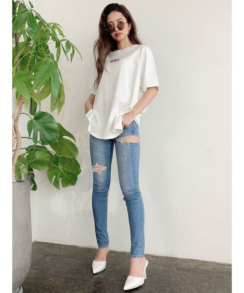 GYDA(ジェイダ)の「BBB BIGTシャツ(Tシャツ/カットソー・レディース・ブラック/ベージュ/オフホワイト・FREE)」の12枚目の写真