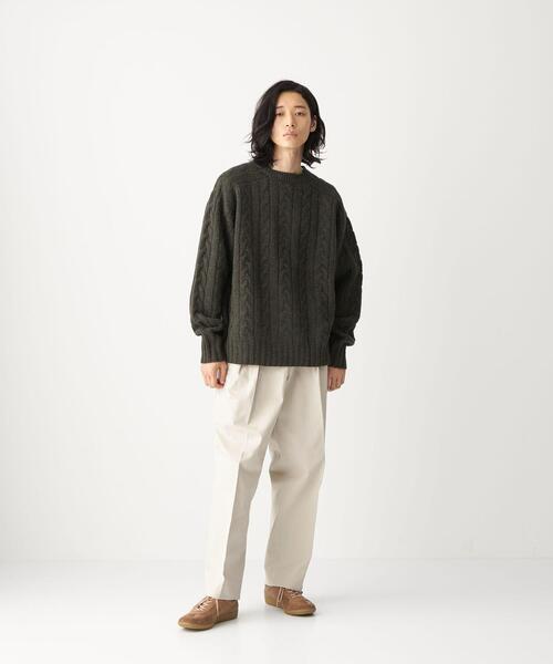 CITEN(シテン)の「<CITEN(シテン)>2プリーツ ワイドチノ パンツ(チノパンツ・メンズ・ライトグレー/ベージュ・M/L)」の8枚目の写真