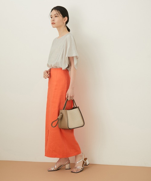 ADAM ET ROPE'（アダムエロペ）の「【アウトレット店舗・WEB限定】シアーリネンミックスブラウス（シャツ/ブラウス・レディース・ライトグレー/ブラック/ブラウン/レンガ・FREE）」の8枚目の写真