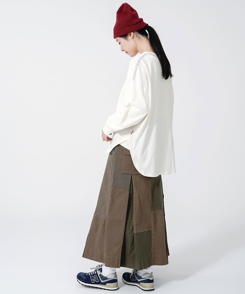 KRIFF MAYER Lady's Collection（クリフメイヤーレディースコレクション）の「パッチワークプリーツスカート（スカート・レディース・ベージュ/ブラウン/カーキ/カラフル・MEDIUM/LARGE）」の7枚目の写真