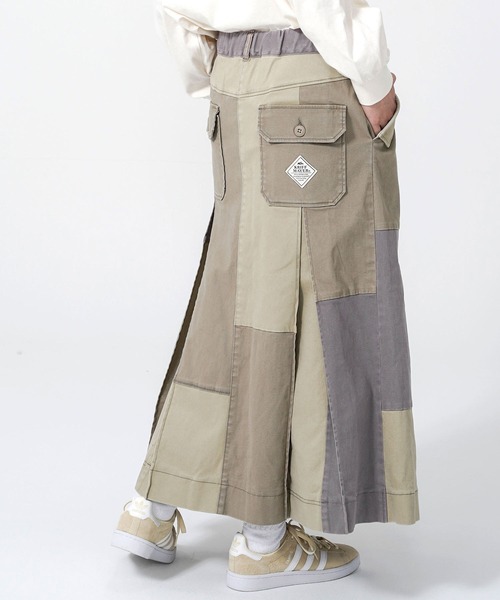 KRIFF MAYER Lady's Collection（クリフメイヤーレディースコレクション）の「パッチワークプリーツスカート（スカート・レディース・ベージュ/ブラウン/カーキ/カラフル・MEDIUM/LARGE）」の5枚目の写真