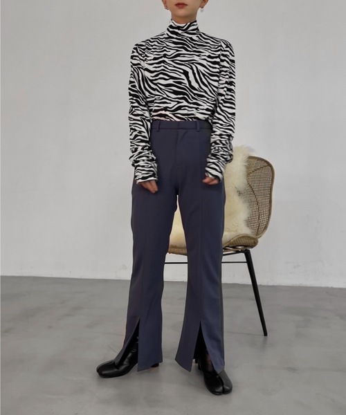 Solace（ソレイス）の「ハイネックストレッチインナートップス（Tシャツ/カットソー・レディース・グリーン/ブラック/オレンジ・FREE）」の9枚目の写真