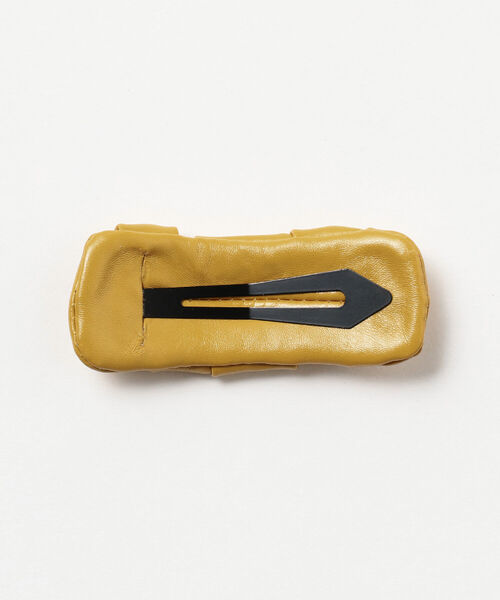 Ray BEAMS（レイビームス）の「Ray BEAMS / フェイクレザー ギャザー ヘアピン（ヘアピン・レディース・ブラック/オフホワイト/イエロー・ONE SIZE）」の13枚目の写真