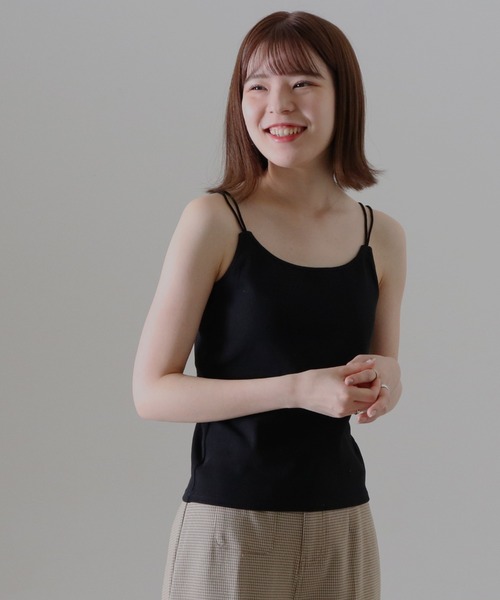 Cheek(チーク)の「コットンテレコカップ付キャミソール(キャミソール・レディース・ラベンダー/グレイッシュベージュ/ブラック/アイボリー・FREE)」の22枚目の写真