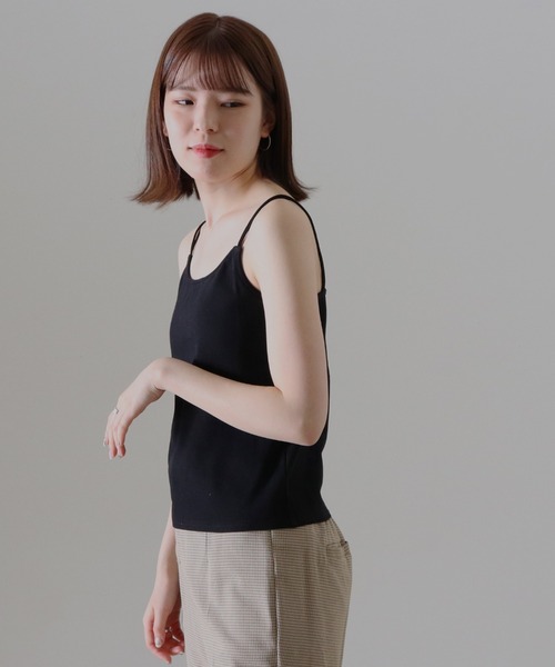 Cheek(チーク)の「コットンテレコカップ付キャミソール(キャミソール・レディース・ラベンダー/グレイッシュベージュ/ブラック/アイボリー・FREE)」の5枚目の写真