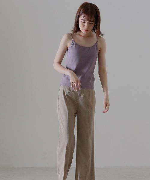 Cheek(チーク)の「コットンテレコカップ付キャミソール(キャミソール・レディース・ラベンダー/グレイッシュベージュ/ブラック/アイボリー・FREE)」の10枚目の写真