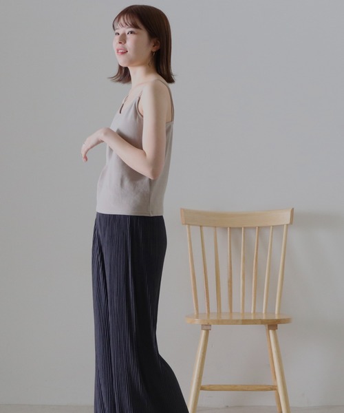 Cheek(チーク)の「コットンテレコカップ付キャミソール(キャミソール・レディース・ラベンダー/グレイッシュベージュ/ブラック/アイボリー・FREE)」の20枚目の写真