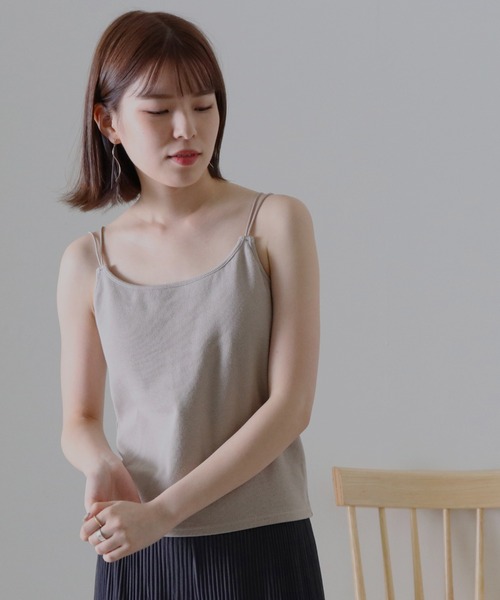 Cheek(チーク)の「コットンテレコカップ付キャミソール(キャミソール・レディース・ラベンダー/グレイッシュベージュ/ブラック/アイボリー・FREE)」の18枚目の写真