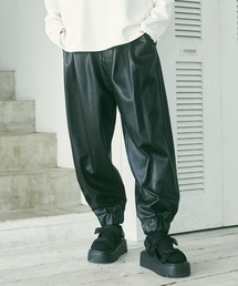 DOOPZ | Synthetic leather rib pants/シンセティックレザーリブパンツ(その他パンツ)