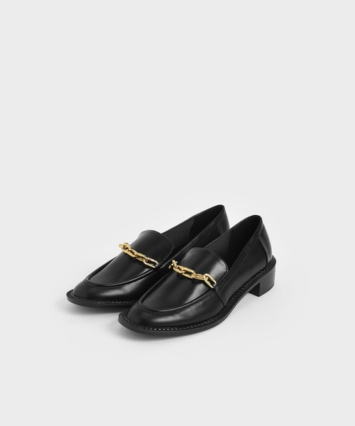 CHARLES & KEITH(チャールズ & キース)の「チャンキーチェーンリンク ローファー / Chunky Chain Link Loafers(ローファー・レディース・ブラック/オリーブ/マルチ/バーガンディー・22.5cm/23cm/23.5cm/24.5cm/25cm/25.5cm)」の8枚目の写真