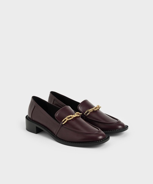 CHARLES & KEITH(チャールズ & キース)の「チャンキーチェーンリンク ローファー / Chunky Chain Link Loafers(ローファー・レディース・ブラック/オリーブ/マルチ/バーガンディー・22.5cm/23cm/23.5cm/24.5cm/25cm/25.5cm)」の21枚目の写真