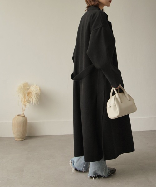 Chillfar（チルファー）の「ダブルフェイスサイドスリットオーバーコート（チェスターコート・レディース・ブラック/イエロー/ブルー/アイボリー/モカ/ブラウン系・MEDIUM/LARGE）」の15枚目の写真