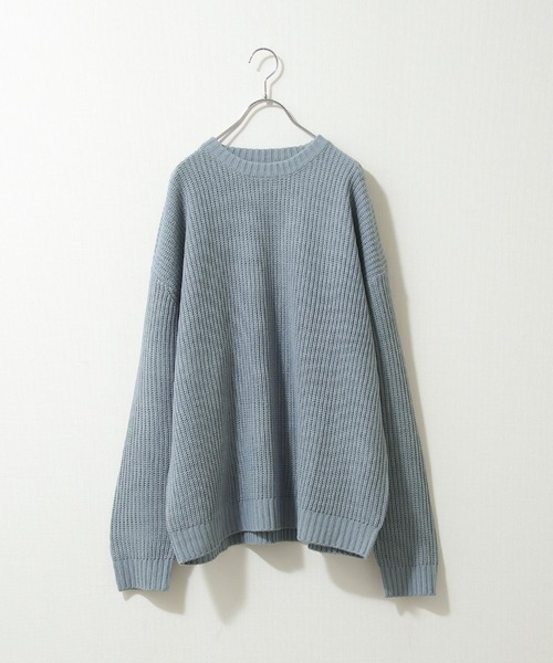 ZIP FIVE(ジップファイブ)の「【ZIP FIVE】7Gあぜ編みオーバーサイズクルーネックニット(ニット/セーター・メンズ・ネイビー/ブルー/グレイッシュベージュ/ライトグレー/オフホワイト/モカ/ブラック/オリーブ・LARGE/MEDIUM/X-LARGE)」の22枚目の写真
