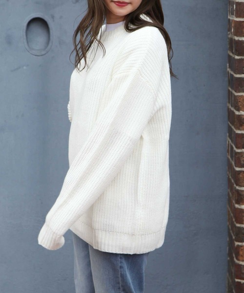 ZIP FIVE(ジップファイブ)の「【ZIP FIVE】7Gあぜ編みオーバーサイズクルーネックニット(ニット/セーター・メンズ・ネイビー/ブルー/グレイッシュベージュ/ライトグレー/オフホワイト/モカ/ブラック/オリーブ・LARGE/MEDIUM/X-LARGE)」の15枚目の写真