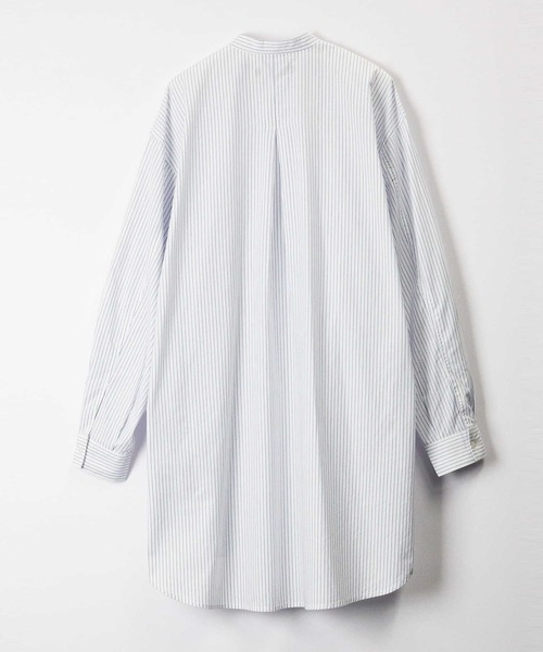 HONEYSUCKLE ROSE（ハニーサックルローズ）の「【HONEYSUCKLE ROSE】バンドカラー長袖シャツ（シャツ/ブラウス・レディース・ホワイト/ホワイト×ネイビー・M/L）」の20枚目の写真